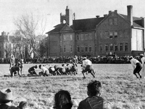 Picture from the album. Caption: Rah, rah, rah! Score a touchdown for old PCI! (Photo supplied by Les Green)