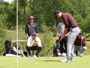 Tommy Vlahos participates in the second annual Idy Match for NEO Kids Foundation at the Idylwylde Golf and Country Club in Sudbury, Ont. on Thursday, May 27, 2021. Vlahos and partner Alex Fowke won the event on a playoff hole. The group has raised $6,300 this year for NEO Kids. For more information or to donate, visit www.gofundme.com/2nd-annual-idy-match-for-neo-kids-foundation.
