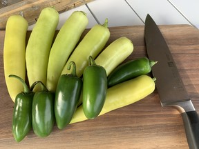 Jalapeno and Yellow Hot Banana peppers. John DeGroot photo