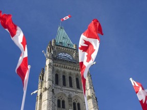 Parliament of Canada, Peace Tower, Canadian Flags, Ottawa