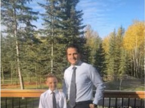 Brenan Jones and his son Nate in a recent handout. Brenan Jones is joining the Grande Peace Athletic Club as the head coach of the U13 AA Storm.