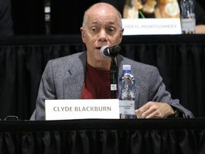 Clyde Blackburn answers a question during a City of Grande Prairie municipal election candidates forum on Tuesday October 3, 2017 at Revolution Place. The 67-year-old former city councillor died on Sunday night.