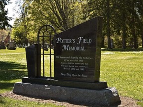 The Potter's Field Memorial at Greenwood Cemetery in Owen Sound