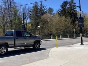 The new pedestrian crossing on 8th Street East. DENIS LANGLOIS