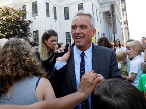 Attorney Robert F. Kennedy Jr. is surrounded by supporters as he departs New York State Supreme Court after a hearing challenging the constitutionality of the NY State Legislature's repeal of the religious exemption to vaccination in Albany, New York on August 14, 2019. Kennedy has shared several links on his Facebook account, promoting misinformation that the COVID-19 vaccine is linked to a higher incidence of death.
He also violated social media rules after he shared information claiming that the vaccine was dangerous to pregnant women.