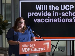 NDP Deputy Leader Sarah Hoffman. Hoffman said Monday the paid sick leave policy is the Opposition's highest priority, and they will be pushing for it in question period because Albertans desperately need it.