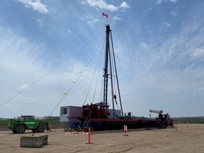 The Nuclear Waste Management Organization drills its first borehole in South Bruce. A wide range of testing will be performed on the core samples and borehole to investigate various geoscientific properties of the rock.