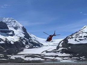 A STARS Air Ambulance takes off from the Columbia Icefield after reports of an avalanche on May 30, 2021. PHOTO BY SHAWN KNOX/POSTMEDIA