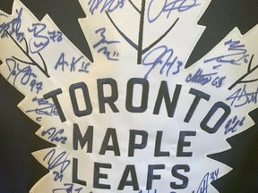 Toronto Maple Leafs players signed a team jersey that was sent to Mike VanNetten, who is battling COVID-19 in a Hamilton hospital.