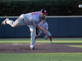 Port Dover's John Axford threw a scoreless inning for Canada in an exhibition game against Team USA.