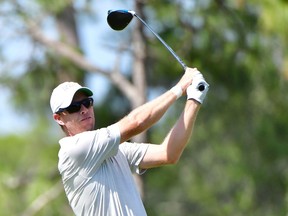 Brantford's David Hearn plays his shot from the sixth tee during the first round of the Valspar Championship on the Copperhead Course at Innisbrook Resort on April 29 in Palm Harbor, Fla.