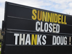 Sign outside Sunnidell Golf & Learning Centre east of Brockville. Golf courses in Ontario remain closed as part of a province-wide emergency stay-at-home order in response to the ongoing COVID-19 pandemic
Tim Ruhnke/The Recorder and Times