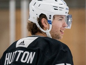 Prescott-area native Ben Hutton, shown here at a Toronto Maple Leafs practice last month, is taking part in the NHL playoffs for the first time in his six-year NHL career. Toronto Maple Leafs/Twitter