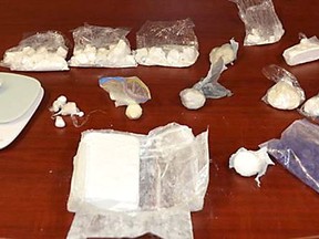 Narcotics seized by the Chatham Kent police in 2016. Handout