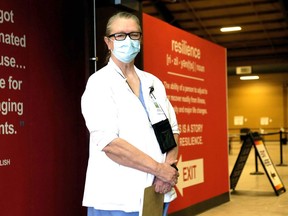 Willi Kirenko is the site leader at the Chatham-Kent COVID-19 vaccination clinic in the John D. Bradley Centre in Chatham in February. Mark Malone/Postmedia Network