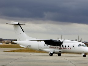 A Central Mountain Air Dornier 328 taxis along a runway at the Edmonton International Airport. The Smithers, B.C. based company will start providing regular air service to Edmonton this coming June.