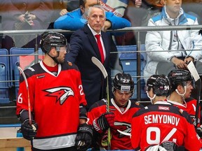 Hawkesbury's Bob Hartley, behind the bench in western Siberia. Handout/Cornwall Standard-Freeholder/Postmedia Network

Handout Not For Resale