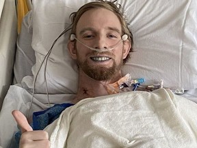 Cornwall native Jesse Pletsch, 32, recovering after a heart transplant earlier this month at the University of Michigan Hospital in Ann Arbor. Handout/Cornwall Standard-Freeholder/Postmedia Network

Handout Not For Resale
