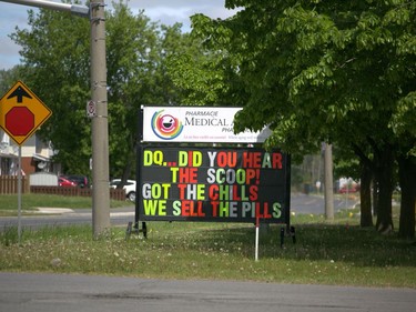 A viral trend has sprung up in Cornwall, with local businesses declaring a sign war on each other. The funny signage is seen here on Brookedale Ave., Cornwall, Ont., on Sunday, May 23, 2021. Jordan Haworth/Cornwall Standard-Freeholder/Postmedia Network
