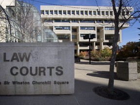 The exterior of the Law Courts building, in Edmonton. On Thursday in Edmonton, Alberta Court of Queen's Bench Justice Shaina Leonard convicted Dean Mitchell Black of dangerous driving and criminal negligence causing death, ruling that Black was in fact the person behind the wheel when Trisha Jabs was killed Aug. 24, 2017.