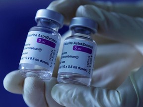 A doctor shows vials of AstraZeneca's COVID-19 vaccine in his general practice facility, as the spread of the coronavirus disease (COVID-19) continues, in Vienna, Austria May13, 2021.