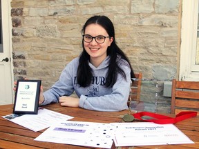 Olivia O'Driscoll, 16, a Grade 11 student at Leahurst College, at her home in Kingston on Wednesday. O'Driscoll won numerous awards at the Frontenac, Lennox and Addington Science Fair.