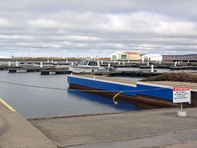 The boat launch at the North Bay Marina is currently chained off but is slated to open Saturday. Memorial Drive, however, is closed for the weekend from Regina Street to the marina. PJ Wilson/The Nugget