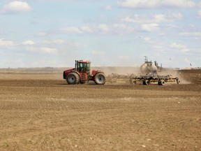 A farmer north of Wembley begins the seasonal task of seeding as a new crop year begins in the Peace. Many farmers are champing at the bit to get to work in the fields.