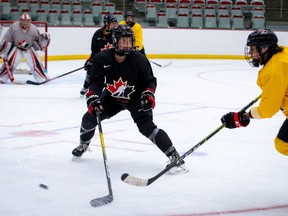 Ingersoll's Ella Shelton is one step closer to making Team Canada's women's hockey team that will represent the country at next winter's Olympics.