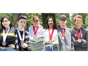 This school year, students at Kirkland Lake District Composite won big at the 2021 Virtual Skills Ontario Competition. They earned a gold medal in Robotics, bronze in Video Production and a solid 8th place finish in 2D Animation. Left to Right:  Molly McCormack, Joe McInnis, Ben Honeybourne, Shaylan Pratt., Anthony Dumas and Theo Kurz.