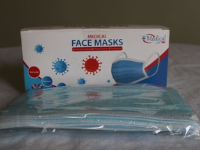 Show here is an example of the face masks Sarnia physician Dr. Khalid Al-Saadon would like to begin manufacturing locally.