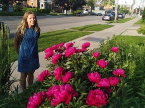 Sam Cullen (shown) and Ben's sister Lynn both love peonies. Supplied
