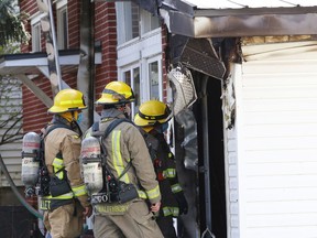 Firefighters extinguished a garage fire on Laval Street on Monday. Deputy Fire Chief Jesse Oshell said there were no injuries in the morning blaze.