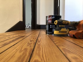 This red pine floor has been in constant use since 1916 and still looks great after a recent DIY refinishing. Paul Niven