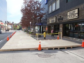 A large patio has been built at Respect is Burning on Durham Street in Sudbury, Ont. John Lappa/Sudbury Star/Postmedia Network