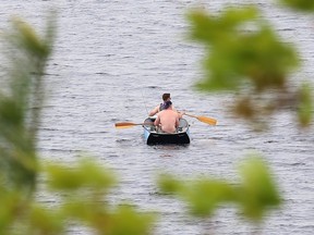 Fishermen search out the perfect location to fish at Lake Laurentian in Sudbury, Ont. on Tuesday May 25, 2021. John Lappa/Sudbury Star/Postmedia Network