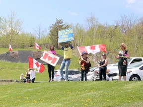 Protesters opposed to COVID-19 restrictions participated in an anti-lockdown rally in the parking lot across from Bell Park in Sudbury, Ontario on Saturday, May 15, 2021. Rev. Charles Nolting writes has noticed the variety of emotions people are expressing with respect to the pandemic. Ben Leeson/The Sudbury Star/Postmedia Network