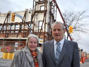 Judith and Norman Alix, shown in this file photo, stand outside the downtown Sarnia public art gallery named for the couple who financially supported the project. File photo/Postmedia Network