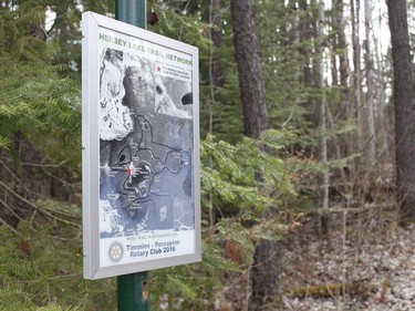 A sign board which displays the map of trail system at Hersey Lake.

RICHA BHOSALE/The Daily Press