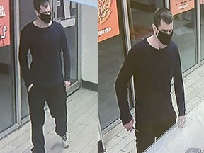The Timmins Police Service is asking for the public's assistance in identifying a man wanted in connection with an armed robbery that occurred Wednesday evening at  Little Caesars restaurant in Timmins.

Supplied