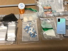 On Thursday, May 13, the Ontario Provincial Police, Haldimand/Norfolk Community Street Crime Unit executed a search warrant at an Imperial Street, Delhi address. During the course of the search warrant, police took four individuals into custody without incident and recovered a quantity of illicit drugs. (OPP photo)