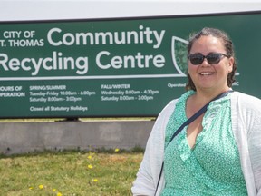 Michelle Shannon is the waste management co-ordinator at Community Recycling Centre, which is creating a new reuse dropoff location. The reuse dropoff will be a space where the people of St. Thomas can bring items for reuse, limiting the number of items going into the landfill. 
(Derek Ruttan/Postmedia Network)