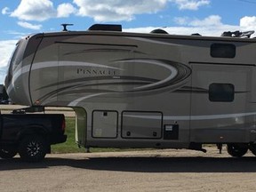 RCMP are looking for the person who stole a 2018 Jayco Pinnacle fifth wheel model 37MDQS valued over $100,000 from Masco RV Storage in Wetaskiwin May 10.
--RCMP