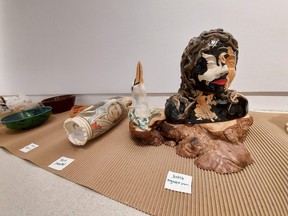 Some of the pieces for the Feats of Clay, Then and Now exhibition at the WKP Kennedy Gallery. The exhibition opens June 10.
Virginia Gordon Photo