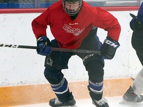 Alex Pharand takes part in a practice at Sudbury Community Arena on Wednesday, November 4, 2020.