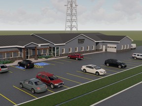 A conceptual graphic shows the proposed new home of the Humane Society Hastings Prince Edward. The society's capital campaign aims to raise $2 million in 12 months.