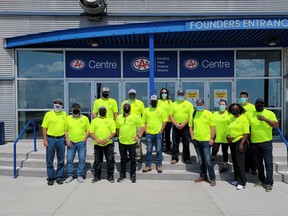UBC Volunteers stand out front of the CAA Centre in Brampton, ON. SUBMITTED