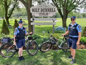 New park patrollers Gracie Dafoe and Marcel Lundrigan will assist the Stratford Police Service in St. Marys this summer. (Contributed photo)