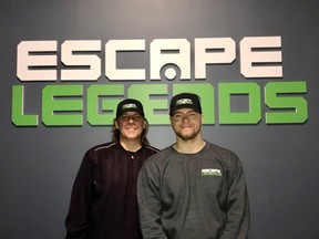 Father and son, Tyson and Halen Knoll, have opened the doors to Escape Legends, the first escape room to open in Sherwood Park. Photo Supplied