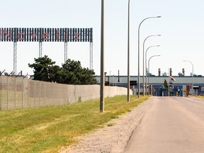 Novelis Inc. with its flags half mast in Kingston, on Thursday.